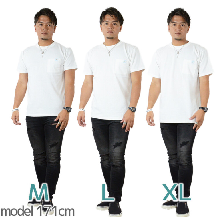 定番だからこそサイズ違いで揃えたいМサイズだと体にフィットしてインナーでもLサイズは少し余裕のあるシルエット一枚で着ても決まるXLなら今年らしいのビッグシルエットでオシャレに着まわすのもよし